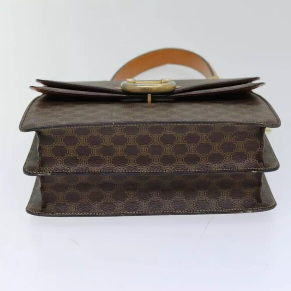 CELINE Macadam Canvas Hand Bag PVC Brown - Picture 5 of 16